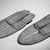 Iroquois. <em>Pair of Moccasins</em>, early 20th century. Hide, quills, 3 1/4 x 10 x 4 in. (8.3 x 25.4 x 10.2 cm). Brooklyn Museum, Anonymous gift in memory of Dr. Harlow Brooks, 43.201.64a-b. Creative Commons-BY (Photo: Brooklyn Museum, 43.201.64a-b_acetate_bw.jpg)
