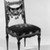 George A. Schastey (1839-1894). <em>Side chair (one of a pair) Aesthetic Movement style with Moorish style embroidery (Rockefeller Room)</em>, ca. 1880. Unidentified ebonized wood, original velvet upholstery Brooklyn Museum, Gift of John D. Rockefeller, Jr., 46.43.7. Creative Commons-BY (Photo: Brooklyn Museum, 46.43.7_acetate_bw.jpg)