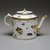 Copy of Meissen Porcelain Factory (German, founded 1710). <em>Teapot: Part of 17-Piece Tea Service</em>, ca. 1825-1830. Porcelain, height: 5 3/8 in. Brooklyn Museum, Gift of Susan D. Bliss, 47.210.57. Creative Commons-BY (Photo: Brooklyn Museum, 47.210.57_side_SL4.jpg)