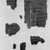  <em>Eight Groups of Papyrus Fragments Inscribed in Demotic and Greek</em>, 664 B.C.E.-395 C.E. Papyrus, ink, 47.218.17a-3: Largest fragment: 2 9/16 × 1 9/16 in. (6.5 × 4 cm). Brooklyn Museum, Bequest of Theodora Wilbour from the collection of her father, Charles Edwin Wilbour, 47.218.17a-f (Photo: Brooklyn Museum, 47.218.17d_negB_bw_IMLS.jpg)