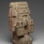 Aztec. <em>Chicomecoatl - Seated Figure of Goddess</em>, ca. 1440-1521. Stone, pigment, 15 1/2 x 9 1/2 x 6 1/4in. (39.4 x 24.1 x 15.9cm). Brooklyn Museum, By exchange, 48.22.3. Creative Commons-BY (Photo: Brooklyn Museum, 48.22.3_threequarter_PS2.jpg)