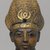  <em>Amunhotep III</em>, ca. 1390-1352 B.C.E. Wood, gold leaf, glass, pigment, Total height: 10 3/8 in. (26.3 cm). Brooklyn Museum, Charles Edwin Wilbour Fund, 48.28. Creative Commons-BY (Photo: Brooklyn Museum, 48.28_detail_PS4.jpg)