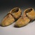 Eastern, Sioux. <em>Pair of Puckered Moccasins</em>, early 19th century. Smoked buckskin, deer skin, deer hair, porcupine quills, copper, 4 x 11 in. (10.2 x 27.9 cm). Brooklyn Museum, Henry L. Batterman Fund and Frank Sherman Benson Fund, 50.67.20a-b. Creative Commons-BY (Photo: Brooklyn Museum, 50.67.20a-b_SL1.jpg)