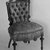 Thomas Brooks (American, 1811-1887). <em>Side Chair</em>, 1872. Walnut, modern upholstery, 38 1/4 x 23 x 17 1/2 in. (97.2 x 58.4 x 44.5 cm). Brooklyn Museum, Gift of Arthur W. Clement, 52.118. Creative Commons-BY (Photo: Brooklyn Museum, 52.118_view2_acetate_bw.jpg)