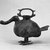  <em>Wine Vessel (Zun) in the Form of a Goose</em>, 206 B.C.E.-220 C.E. Bronze, 11 1/2 x 6 3/16 x 17 1/2 in. (29.2 x 15.7 x 44.5 cm). Brooklyn Museum, Gift of Mr. and Mrs. Alastair B. Martin, the Guennol Collection, 54.145a-b. Creative Commons-BY (Photo: Brooklyn Museum, 54.145_view2_acetate_bw.jpg)