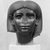  <em>Head from a Female Sphinx</em>, ca. 1876-1842 B.C.E. Chlorite, 15 5/16 x 13 1/8 x 13 15/16 in., 124.5 lb. (38.9 x 33.3 x 35.4 cm, 56.47kg). Brooklyn Museum, Charles Edwin Wilbour Fund, 56.85. Creative Commons-BY (Photo: Brooklyn Museum, 56.85_front_bw_SL1.jpg)