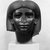  <em>Head from a Female Sphinx</em>, ca. 1876-1842 B.C.E. Chlorite, 15 5/16 x 13 1/8 x 13 15/16 in., 124.5 lb. (38.9 x 33.3 x 35.4 cm, 56.47kg). Brooklyn Museum, Charles Edwin Wilbour Fund, 56.85. Creative Commons-BY (Photo: Brooklyn Museum, 56.85_negE_bw.jpg)