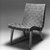 Jens Risom (American, born Denmark, 1916-2016). <em>Lounge Chair, Model 654W</em>, Designed 1941; Manufactured ca. 1946. Birch, cotton webbing, 29 3/4 x 19 7/8 x 28 in.  (75.6 x 50.5 x 71.1 cm). Brooklyn Museum, Gift of the artist, 58.121. Creative Commons-BY (Photo: Brooklyn Museum, 58.121_front_bw.jpg)