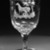 American. <em>Water Goblet</em>, ca. 1860. Engraved glass, 6 x 3 1/4 in. (15.2 x 8.3 cm). Brooklyn Museum, Gift of Alexander L. Thompson, 58.36.1. Creative Commons-BY (Photo: Brooklyn Museum, 58.36.1_view1_bw.jpg)