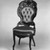 Attributed to Joseph Meeks & Sons (1797-1868). <em>Side chair (one of a set of three) (Rococo Revival style)</em>, ca. 1860. Rosewood veneer, bentwood, modern upholstery (reupholstered April 1960), 43 1/4 x 18 3/4 x 28 3/4 in. (109.9 x 47.6 x 73 cm). Brooklyn Museum, Gift of Mrs. Alfred Zoebisch, 59.143.26f. Creative Commons-BY (Photo: Brooklyn Museum, 59.143.26f_bw_IMLS.jpg)