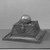 Louis Comfort Tiffany (American, 1848-1933). <em>Inkwell</em>, ca. 1900. Bronze, brass, glass, 5 1/2 x 9 1/4 x 9 1/4 in. (14 x 23.5 x 23.5 cm). Brooklyn Museum, Museum Collection Fund, 59.83a-c. Creative Commons-BY (Photo: Brooklyn Museum, 59.83a-c_view1_acetate_bw.jpg)