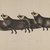Osuitok Ipeelee (1922-2005). <em>Four Musk Oxen</em>, 1959. Stencil (sealskin), paper, 11 15/16 x 21 15/16 in. (30.3 x 55.8 cm). Brooklyn Museum, Dick S. Ramsay Fund, 60.58.2. © artist or artist's estate (Photo: Brooklyn Museum, 60.58.2_PS2.jpg)