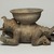 Maya. <em>Effigy Vessel</em>, 1200-1500. Ceramic, pigment, 8 1/2 × 8 3/4 × 15 in. (21.6 × 22.2 × 38.1 cm). Brooklyn Museum, Dick S. Ramsay Fund, 63.153. Creative Commons-BY (Photo: Brooklyn Museum, 63.153_view04_PS11.jpg)