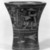 Inca. <em>Ceremonial Beaker or Kero Cup</em>. Wood, resin, pigments, 3 9/16 x 3 1/8in. (9 x 7.9cm). Brooklyn Museum, Gift of Dr. Werner Muensterberger, 64.210.1. Creative Commons-BY (Photo: Brooklyn Museum, 64.210.1_view1_bw.jpg)