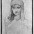 Sir Edward Coley Burne-Jones (British, 1833-1898). <em>Head of a Woman</em>. Pencil drawing on wove paper, 9 1/2 x 6 1/8 in. (24.1 x 15.6 cm). Brooklyn Museum, Gift of the Estate of Emily Winthrop Miles, 64.98.286 (Photo: Brooklyn Museum, 64.98.286_bw.jpg)