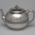 Tiffany & Company (American, founded 1853). <em>Tea Pot</em>, ca. 1868. Silver, bone or ivory, 6 x 9 3/8 x 6 in. (15.2 x 23.8 x 15.2 cm). Brooklyn Museum, Gift of Eleanor Keveney in memory of Clarence A. Pratt, 71.144.2. Creative Commons-BY (Photo: Brooklyn Museum, 71.144.2_left.jpg)