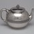 Tiffany & Company (American, founded 1853). <em>Tea Pot</em>, ca. 1868. Silver, bone or ivory, 6 x 9 3/8 x 6 in. (15.2 x 23.8 x 15.2 cm). Brooklyn Museum, Gift of Eleanor Keveney in memory of Clarence A. Pratt, 71.144.2. Creative Commons-BY (Photo: Brooklyn Museum, 71.144.2_right.jpg)