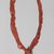 Navajo. <em>6-Strand Necklace</em>, ca. 1920s. Coral, silver, turquoise, cloth, 15 1/2 in.  (39.4 cm). Brooklyn Museum, Gift of Marjorie Ruth Wagner, 71.57.1. Creative Commons-BY (Photo: Brooklyn Museum, 71.57.1_installation_PS5.jpg)