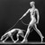 Raymond Leon Rivoire (French, born Cussel, 1884). <em>Sculpture of Woman Walking Greyhound</em>, ca. 1930. Bronze, marble, 23 1/8 x 24 x 6 1/2 in. (58.7 x 61 x 16.5 cm). Brooklyn Museum, Gift of Mr. and Mrs. Raymond Worgelt, 72.2.2. Creative Commons-BY (Photo: Brooklyn Museum, 72.2.2_bw.jpg)