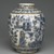  <em>Vase with Architectural, Figural, and Floral Designs</em>, 19th century. Ceramic; fritware, painted in black, cobalt blue, and green under a transparent glaze, 13 1/4 x 11 in. (33.6 x 28 cm). Brooklyn Museum, Designated Purchase Fund, 73.144.2. Creative Commons-BY (Photo: Brooklyn Museum, 73.144.2_side1_PS2.jpg)