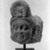  <em>Small Head of a Deity or Attendant</em>, ca. 2nd century. Red sikri sandstone, 6 1/2 x 4 1/2 in. (16.5 x 11.4 cm). Brooklyn Museum, Gift of Martha M. Green, 74.199.2. Creative Commons-BY (Photo: Brooklyn Museum, 74.199.2_bw.jpg)