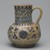  <em>Jug</em>, first half 15th century. Ceramic; fritware, painted in cobalt blue on an opaque white glaze, 5 7/8 x 4 3/4 in. (15 x 12 cm). Brooklyn Museum, Gift of the Governing Committee in honor of Elizabeth Riefstahl, 74.24. Creative Commons-BY (Photo: Brooklyn Museum, 74.24_side2_PS2.jpg)