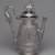 J. E. Caldwell & Co. (founded 1839). <em>Teapot with Hinged Cover</em>, ca. 1875. Silver, ivory, 11 1/2 x 9 1/8 x 5 5/8 in. (29.2 x 23.2 x 14.3 cm). Brooklyn Museum, H. Randolph Lever Fund, 75.164.3. Creative Commons-BY (Photo: Brooklyn Museum, 75.164.3_left.jpg)