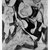 Jackson Pollock (American, 1912-1956). <em>Untitled (No. 1 Series of 7)</em>, 1944-1945. Engraving on paper, sheet: 21 7/16 x 14 in. (54.5 x 35.6 cm). Brooklyn Museum, Gift of Lee Krasner Pollock, 75.213.1. © artist or artist's estate (Photo: Brooklyn Museum, 75.213.1_bw.jpg)