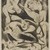 Jackson Pollock (American, 1912-1956). <em>Untitled (No. 5 Series of 7)</em>, 1944-1945. Engraving on paper, sheet: 21 1/2 x 14 11/16 in. (54.6 x 37.3 cm). Brooklyn Museum, Gift of Lee Krasner Pollock, 75.213.5. © artist or artist's estate (Photo: Brooklyn Museum, 75.213.5_PS9.jpg)