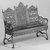 Peter Timmes Son. <em>Bench</em>, ca. 1895. Painted cast iron, 39 3/4 x 43 1/2 x 14 3/4 in. (101 x 110.5 x 37.5 cm). Brooklyn Museum, H. Randolph Lever Fund, 76.143. Creative Commons-BY (Photo: Brooklyn Museum, 76.143_bw.jpg)