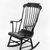 Hitchcock and Alford & Company. <em>Rocking Chair</em>, ca. 1832-1843. Wood, paint, 61 x 19 5/8 in. (154.9 x 49.8 cm). Brooklyn Museum, H. Randolph Lever Fund, 76.35. Creative Commons-BY (Photo: Brooklyn Museum, 76.35_view3_acetate_bw.jpg)