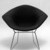 Harry Bertoia (American, born Italy, 1915-1978). <em>"Diamond" Armchair</em>, Designed 1952; Manufactured ca. 1970. Steel, plastic, rubber, cotton, Overall: 30 x 34 x 28 in.  (76.2 x 86.4 x 71.1 cm.). Brooklyn Museum, Gift of Knoll International, Inc., 78.128.8. © artist or artist's estate (Photo: Brooklyn Museum, 78.128.8_bw.jpg)