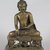  <em>Seated Buddha Shakyamuni</em>, 12th century. Bronze, silver inlay, Height: 11 1/2 in. (29.2 cm). Brooklyn Museum, Gift of Gustave Schindler, 78.147. Creative Commons-BY (Photo: Brooklyn Museum, 78.147_PS5.jpg)