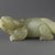  <em>Carving of a Recumbent Mythical Quadruped</em>, late 18th century. Nephrite, 1 3/4 x 4 1/2 in. (4.4 x 11.4 cm). Brooklyn Museum, Gift of Stanley Herzman, 78.85.1. Creative Commons-BY (Photo: Brooklyn Museum, 78.85.1_PS4.jpg)