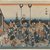 Utagawa Hiroshige (Ando) (Japanese, 1797-1858). <em>Nihonbashi: Daimyō Procession Setting Out, from the series Fifty-three Stations of the Tōkaidō Road</em>, ca. 1833-1834. Color woodblock print on paper, 9 3/8 x 14 1/4 in. (23.8 x 36.2 cm). Brooklyn Museum, Gift of Dr. and Mrs. Maurice H. Cottle, 79.253.10 (Photo: Brooklyn Museum, 79.253.10_IMLS_PS3.jpg)