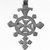 Amhara. <em>Pendant Cross</em>, 19th or 20th century. Silver, 2 1/8 x 1 1/2 in. (5.4 x 3.8 cm). Brooklyn Museum, Gift of George V. Corinaldi Jr., 79.72.24. Creative Commons-BY (Photo: Brooklyn Museum, 79.72.24_view2_bw.jpg)