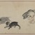  <em>Boar, Bear, and Boy</em>, late 19th century. Brush sketch, ink on paper, Image: 9 3/8 x 14 1/2 in. (23.8 x 36.8 cm). Brooklyn Museum, Gift of Dr. Jack Hentel, 81.204.19 (Photo: Brooklyn Museum, 81.204.19_IMLS_PS3.jpg)