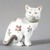  <em>Figure of a Cat</em>, possibly 19th century (body); 20th century (decoration). Hard-paste porcelain, 5 1/4 x 5 x 3 1/2 in. (13.3 x 12.7 x 8.9 cm). Brooklyn Museum, Bequest of Dr. Grace McLean Abbate, 81.53.17. Creative Commons-BY (Photo: Brooklyn Museum, 81.53.17_transp2736.jpg)