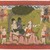 Indian. <em>Rama and Lakshmana Confer with Sugriva about the Search for Sita, Page from a Dispersed Ramayana Series</em>, ca. 1700-1710. Opaque watercolor and gold on paper, sheet: 7 7/8 x 12 in.  (20.0 x 30.5 cm). Brooklyn Museum, Gift of Mr. and Mrs. Robert L. Poster, 85.220.1 (Photo: Brooklyn Museum, 85.220.1_IMLS_PS4.jpg)