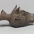  <em>Ox-head Rhyton</em>, 8th century B.C.E. Clay, slip, 7 x 8 1/2 in. (17.8 x 21.6 cm). Brooklyn Museum, Gift of the Ernest Erickson Foundation, Inc., 86.226.61. Creative Commons-BY (Photo: Brooklyn Museum, 86.226.61_side_right.jpg)