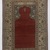  <em>Prayer Rug</em>, 18th century. Wool warp, weft and pile, New Dims 2005: 73 1/2 x 51 in. (186.7 x 129.5 cm). Brooklyn Museum, Gift of the Ernest Erickson Foundation, Inc., 86.227.120. Creative Commons-BY (Photo: Brooklyn Museum, 86.227.120_PS11.jpg)