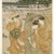 Yushid-o Shuncho (Japanese). <em>Three Women on the Bank of a River in a Shower</em>, 1789. Color woodblock print on paper, 14 5/16 x 9 15/16 in. (36.4 x 25.2 cm). Brooklyn Museum, Gift of Mr. and Mrs. Ran Hettena, 86.263.13 (Photo: Brooklyn Museum, 86.263.13_print_IMLS_SL2.jpg)