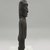 Rapanui. <em>Figure (Moai Tangata)</em>, late 19th century. Wood, shell, obsidian, 7 1/16 x 1 3/4 x 1 3/16 in.  (18 x 4.5 x 3 cm). Brooklyn Museum, Gift of A. Augustus Healy and Carll H. de Silver, 03.215. Creative Commons-BY (Photo: Brooklyn Museum, CUR.03.215_side.jpg)