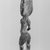 Maori (Rongowhakaata). <em>Gable Figure (Tekoteko)</em>, ca. 1850-1860. Wood, pāua shell, pigment, 12 3/8 x 2 1/2 x 2 in. (31.4 x 6.4 x 5.1 cm). Brooklyn Museum, Brooklyn Museum Collection, 03.216. Creative Commons-BY (Photo: Brooklyn Museum, CUR.03.216_print_back_bw.jpg)