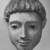  <em>Mummy Mask</em>, 150-200 C.E. Plaster, pigment, 9 7/16 x 7 1/16 x 5 1/2 in. (24 x 18 x 14 cm). Brooklyn Museum, Charles Edwin Wilbour Fund, 05.392. Creative Commons-BY (Photo: Brooklyn Museum, CUR.05.392_NegA_print_bw.jpg)