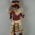 She-we-na (Zuni Pueblo). <em>Kachina Doll (Uhuhu)</em>, late 19th century. Wood, feather, hide, cotton, 13 3/4 x 4 13/16 x 2 3/4in. (35 x 12.3 x 7cm). Brooklyn Museum, Museum Expedition 1907, Museum Collection Fund, 07.467.8414. Creative Commons-BY (Photo: Brooklyn Museum, CUR.07.467.8414_front.jpg)