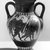 Greek. <em>Black-Figure Amphora</em>, late 6th century B.C.E. Clay, slip, 9 5/8 × Diam. 6 in. (24.5 × 15.3 cm). Brooklyn Museum, Gift of Robert B. Woodward, 09.35. Creative Commons-BY (Photo: Brooklyn Museum, CUR.09.35_NegA_print_bw.jpg)