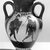 Greek. <em>Black-Figure Amphora</em>, late 6th century B.C.E. Clay, slip, 9 5/8 × Diam. 6 in. (24.5 × 15.3 cm). Brooklyn Museum, Gift of Robert B. Woodward, 09.35. Creative Commons-BY (Photo: Brooklyn Museum, CUR.09.35_NegB_print_bw.jpg)