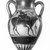 Greek. <em>Black-Figure Amphora</em>, ca. 500 B.C.E. Clay, slip, 9 1/4 × Diam. 5 11/16 in. (23.5 × 14.5 cm). Brooklyn Museum, Gift of Robert B. Woodward, 09.5. Creative Commons-BY (Photo: Brooklyn Museum, CUR.09.5_NegA_print_bw.jpg)