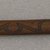 Ainu. <em>Long Narrow Prayer Stick</em>. Wood, 11/16 x 12 1/2 in. (1.8 x 31.7 cm). Brooklyn Museum, Gift of Herman Stutzer, 12.281. Creative Commons-BY (Photo: Brooklyn Museum, CUR.12.281_top.jpg)